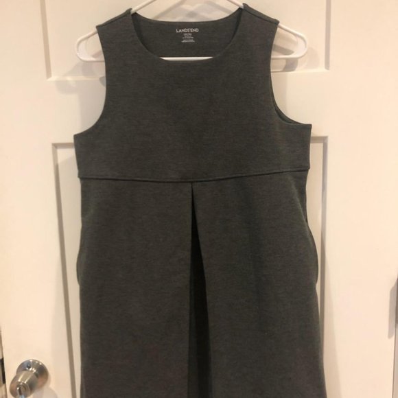 Lands' End Girls Ponte Pleat Jumper Classic Gray - Picture 1 of 3